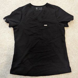 Figs Catarina Black Scrub Top Small